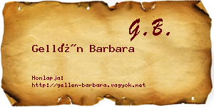 Gellén Barbara névjegykártya